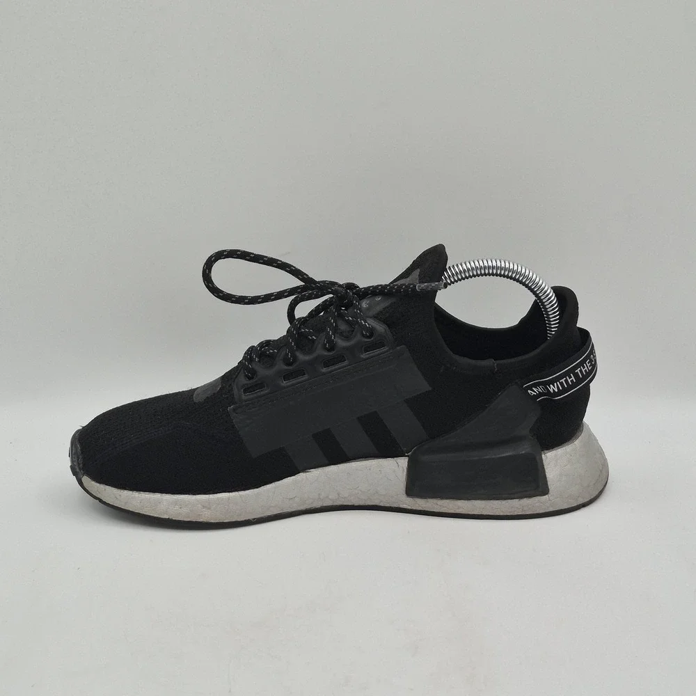 Adidas NMD R1 V2 Shoes Womens Size 8 Black Mesh Running Athletic Sneakers FW5449